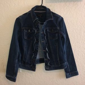 Talbots ruffle denim jacket